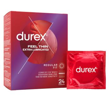 Durex Kondomy Feel Thin Extra Lubricated Regular Fit 24 ks