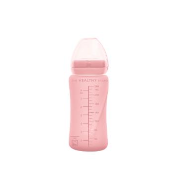 Everyday Baby skleněná láhev s brčkem 240 ml, Rose Pink