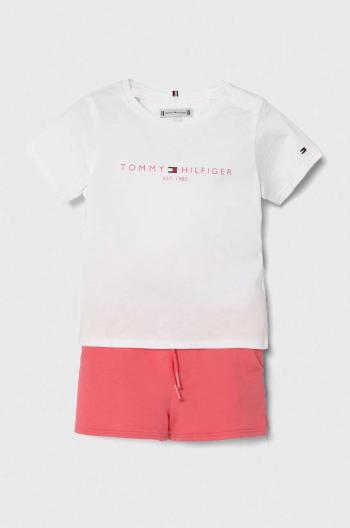 Dětská bavlněná souprava Tommy Hilfiger růžová barva