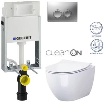 GEBERIT KOMBIFIXBasic vč. matného tlačítka DELTA 25 + WC CERSANIT ZEN CLEANON + SEDÁTKO 110.100.00.1 21MA HA1