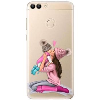 iSaprio Kissing Mom - Brunette and Girl pro Huawei P Smart (kmbrugirl-TPU3_Psmart)