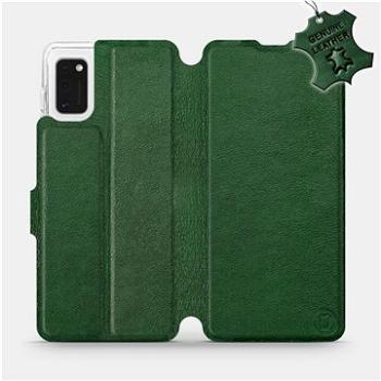 Flip pouzdro na mobil Samsung Galaxy A41 - Zelené - kožené -   Green Leather (5903516174102)