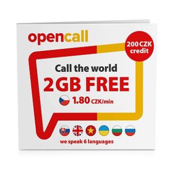 OpenCall Předplacená karta s kreditem 200 Kč + 2GB na měsíc zdarma (SMALLO2N.200OC9)