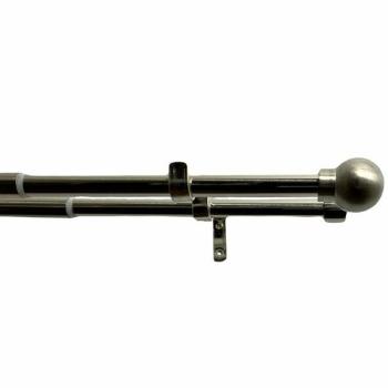 Set cortină dublă extensibilă. Ball 16/19 mm dinoțel inoxidabil, 120 - 230 cm, fără inele, 120 - 230 cm