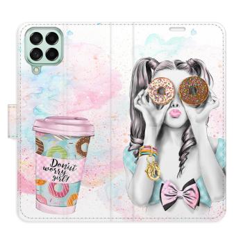 Flipové pouzdro iSaprio - Donut Worry Girl - Samsung Galaxy M53 5G