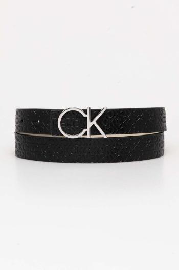 Oboustranný kožený pásek Calvin Klein dámský, černá barva, K60K612397