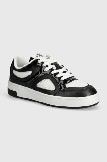 Sneakers boty Calvin Klein Jeans BASKET CUPSOLE LOW MIX IN MET černá barva, YW0YW01387