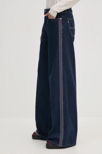 Džíny Pepe Jeans WIDE LEG JEANS MW CRAFT dámské, tmavomodrá barva, PL204839