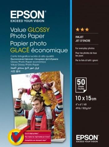 Epson C13S400038 Value Glossy Photo Paper, bílý lesklý foto papír, 10x15cm, 183 g/m2, 50 ks, C13S400038