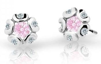 Cutie Jewellery Dětské náušnice z bílého zlata C2178-30-X-2 růžová