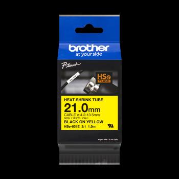 Brother HSe-651E Pro Tape, 21 mm x 1.5 m, černý tisk / žlutý podklad , originální páska