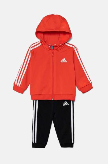 Kojenecká tepláková souprava adidas I 3S SHINY TS červená barva, IZ4991