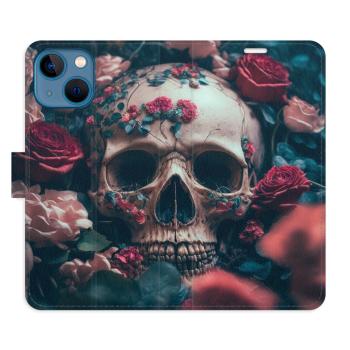 Flipové pouzdro iSaprio - Skull in Roses 02 - iPhone 13 mini