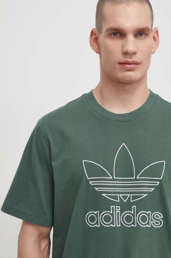 Bavlněné tričko adidas Originals Trefoil Tee zelená barva, s aplikací, IR7993