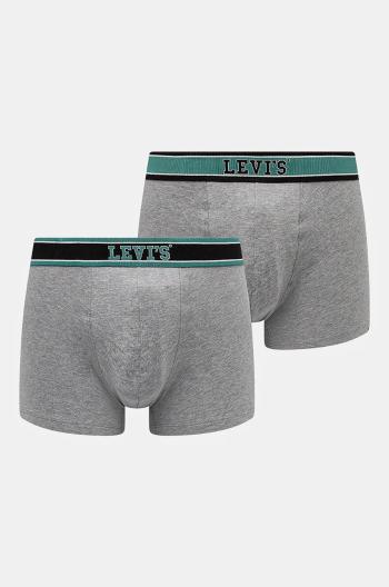 Boxerky Levi's 2-pack pánské, šedá barva, 37149-1019