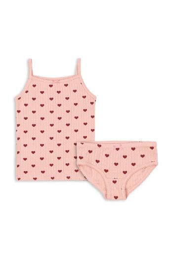 Detská bavlnená súprava Konges Sløjd MINNIE UNDERWEAR GOTS ružová farba, KS102582