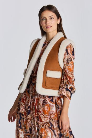 VESTA GANT D2. SHEARLING VEST DARK OCHRE