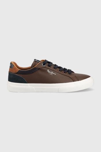 Sneakers boty Pepe Jeans KENTON COURT 878 hnědá barva, PMS30839