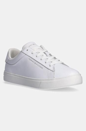 Kožené sneakers boty Tommy Hilfiger ESSENTIAL COURT SNEAKER bílá barva, FW0FW08320