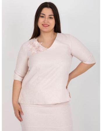 Dámská halenka ze soupravy plus size TYNA světle růžová