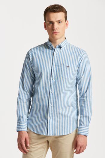 KOŠILE GANT REG COTTON LINEN STRIPE SHIRT DAY BLUE