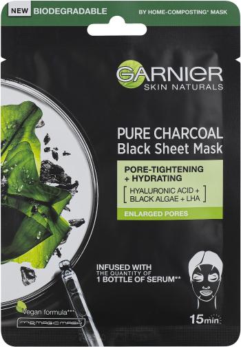 Arcpakolás GARNIER Pure Charcoal Purifying & Hydrating Pore-Tightening Black Tissue Mask 28 g