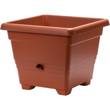 Jardinieră cu auto-irigare Plastia Bergamot50 x 50 cm, maro deschis, teracotă, 50 x 50 cm