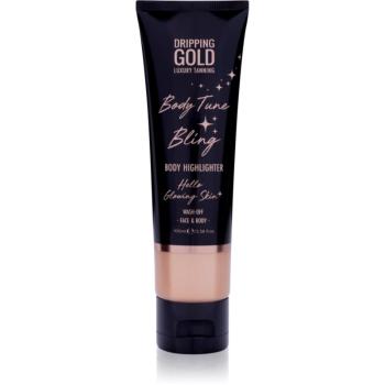 Dripping Gold Luxury Tanning Body Tune Bling krémový rozjasňovač na tělo a obličej 100 ml