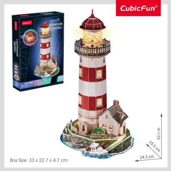 CubicFun - Puzzle 3D s LED Noční edice: Maják 72 dílků