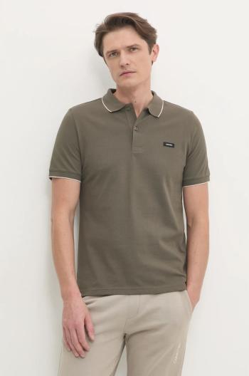 Polo tričko Calvin Klein zelená barva, K10K112751