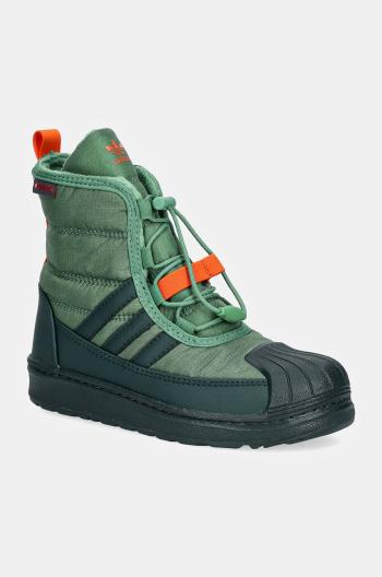 Dětské sněhule adidas Originals SUPERSTAR 360 BOOT 2.0 C zelená barva, ID4052