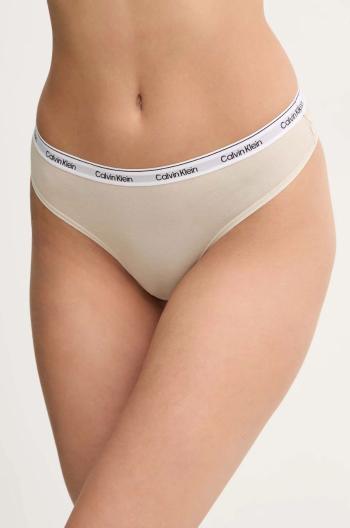 Kalhotky brazilky Calvin Klein Underwear béžová barva, 000QD5246E