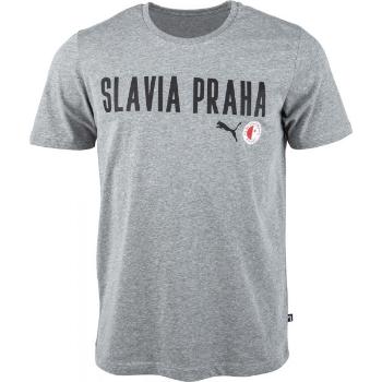 Puma SLAVIA PRAGUE GRAPHIC TEE Pánské triko, šedá, velikost