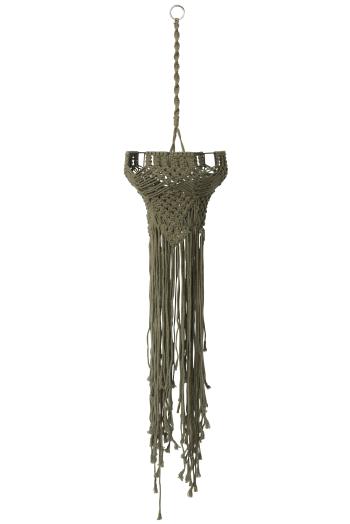 Zelené závěsné stínidlo s provázky Macrame  -  Ø 25*97 cm / E27 85778