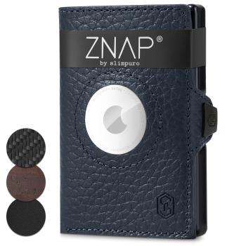 Slimpuro ZNAP Airtag Wallet, 8 karet, přihrádka na mince, 8,9 x 1,5 x 6,3 cm (Š x V x H), ochrana RFID