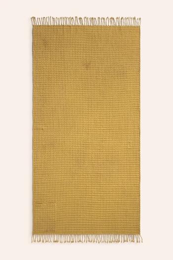 Bavlnený plážový uterák Calma House Ola 100 x 180 cm žltá farba