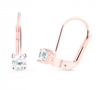 Cutie Jewellery Náušnice z růžového zlata se zirkony Z8025-55-10-X-4