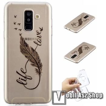 Szilikon védő tok / hátlap - MADÁRTOLL MINTÁS - SAMSUNG SM-A605G Galaxy A6 Plus (2018)