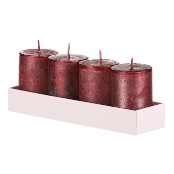 Set lumânări de Advent roșii, 4 buc, parafină , 8cm, roșu