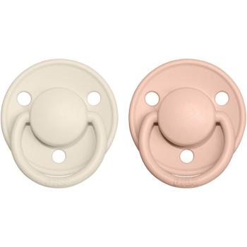 BIBS De Lux Natural Rubber Size 2: 6+ months dudlík Ivory / Blush 2 ks