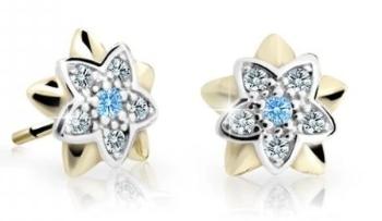Cutie Jewellery Dětské bicolor náušnice ze žlutého zlata C2210-30-X-1 světle modrá