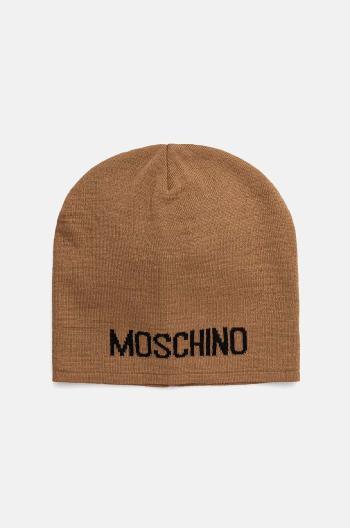 Čepice z vlněné směsi Moschino hnědá barva, z tenké pleteniny, M3132 65294