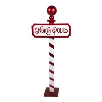 Vánoční dekorace cedule na noze North Pole - 46*18*110 cm 5Y1254