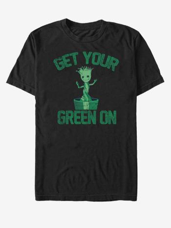 ZOOT.Fan Get Your Green On Groot Strážci Galaxie Marvel Triko Černá