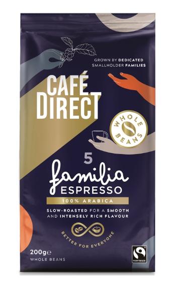 Cafédirect Familia Espresso SCA 82 zrnková káva 200 g