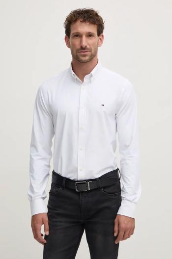 Košile Tommy Hilfiger pánská, bílá barva, slim, s límečkem button-down, MW0MW37356