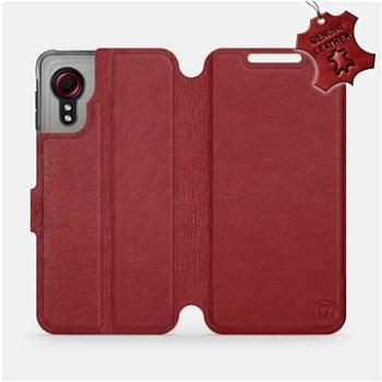 Kožené flip pouzdro Samsung Galaxy Xcover 5 - Tmavě červené -  Dark Red Leather (5903516675043)