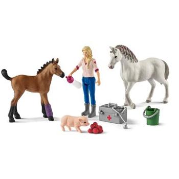 Schleich Návštěva lékaře u klisny a hříběte 42486 (4059433573151)