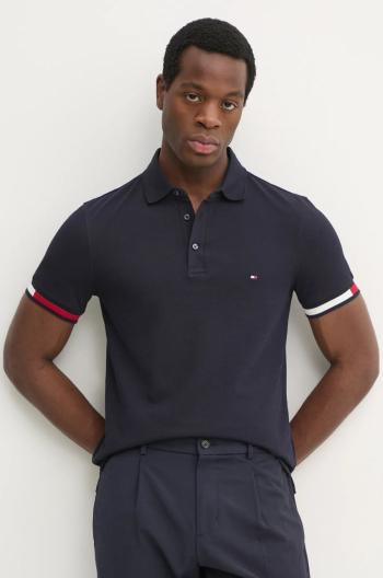 Polo tričko Tommy Hilfiger tmavomodrá barva, s aplikací, MW0MW37518