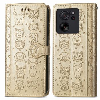 ART Peňaženkový kryt Xiaomi 13T / 13T Pro ANIMALS zlatý